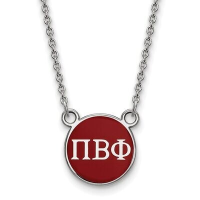 Pi Beta Phi Extra Small Enameled Pendant with 18 Inch Chain Sterling Silver SS029PBP-18, MPN: SS029…