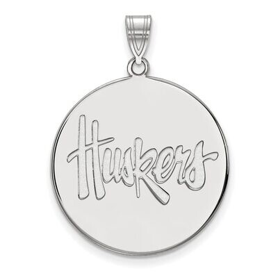 University of Nebraska x-Large Disc Pendant 10k White Gold 1W063UNE, MPN: 1W063UNE, 886774791890