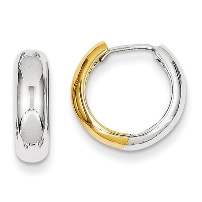 Huggie Earrings 14k Two-Tone Gold TM595, MPN: TM595, 869786070801