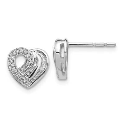 Heart Post Earring 14k White Gold Diamond EM5526-020-WA, MPN: EM5526-020-WA, 883957664255