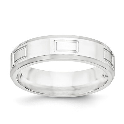6mm Polished Fancy Band Sterling Silver QWB124 Engravable, MPN: QWB124, 886774335391