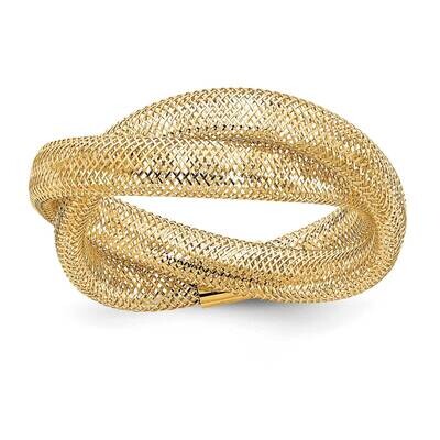 Twisted Woven Mesh Stretch Ring 14k Gold SF2821, MPN: SF2821, 196904028056