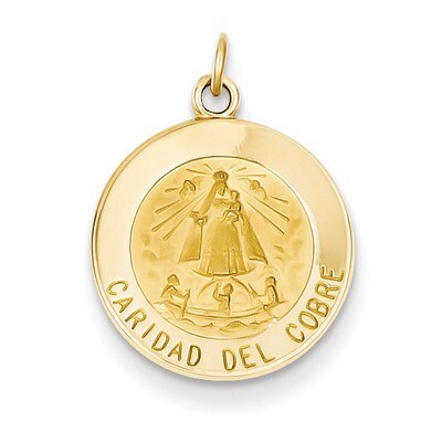 Caridad Del Cobre Medal Pendant 14k Gold XAC214, MPN: XAC214, 191101376283