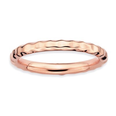 Pink-plated Hammered Ring - Sterling Silver QSK224, MPN: QSK224, 883957144061