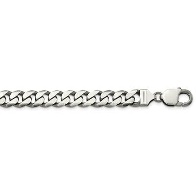 9mm Curb Chain 22 Inch Sterling Silver Antiqued QCB250A-22, MPN: QCB250A-22,