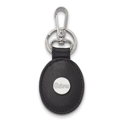 University of Florida Black Leather Oval Key Chain Sterling Silver SS085UFL-K1, MPN: SS085UFL-K1, 8…