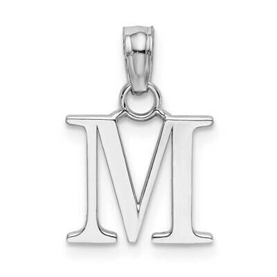 M Block Initial Charm 14k White Gold Polished K6423WM, MPN: K6423WM, 637218161508