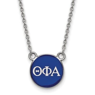 Theta Phi Alpha Extra Small Enameled Pendant with 18 Inch Chain Sterling Silver SS029TPA-18, MPN: S…