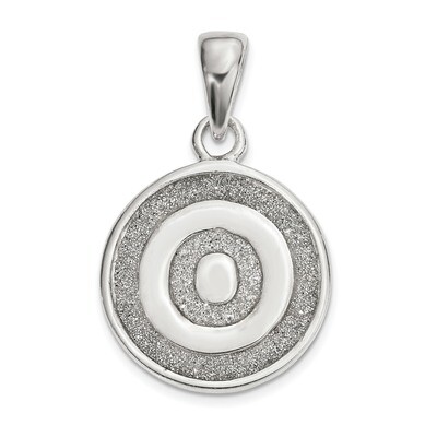 Letter O Circle Pendant Sterling Silver Glitter Enamel  QC9180O, MPN: QC9180O, 883957952970