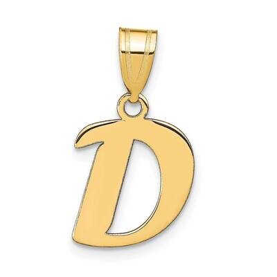 Script Letter D Initial Pendant 14k Gold Polished YC1438D, MPN: YC1438D, 196904086735