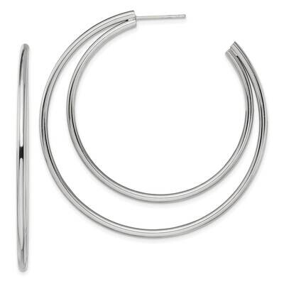 Post Hoop Earrings Stainless Steel Polished SRE1416, MPN: SRE1416, 191101866241