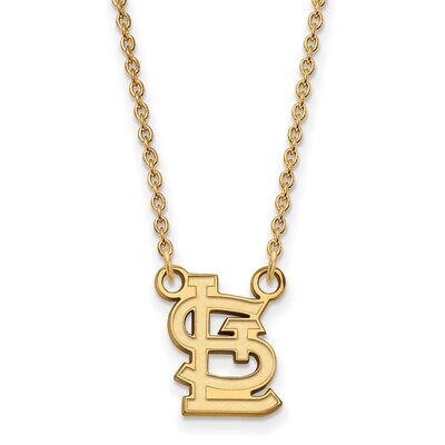 Saint Louis Cardinals Small Pendant with Chain Necklace Gold-plated Silver GP052CRD-18, MPN: GP052C…