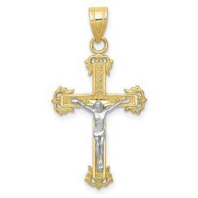Two-Tone Diamond-Cut Crucifix Pendant 10k Gold 10D3636, MPN: 10D3636,