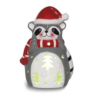 Raccoon with Santa Hat LED Ceramic Lantern GM25272, MPN: GM25272, 788089166700
