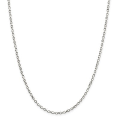 2.75mm Oval Rolo Necklace 30 Inch Sterling Silver QFC194-30, MPN: QFC194-30, 191101394225