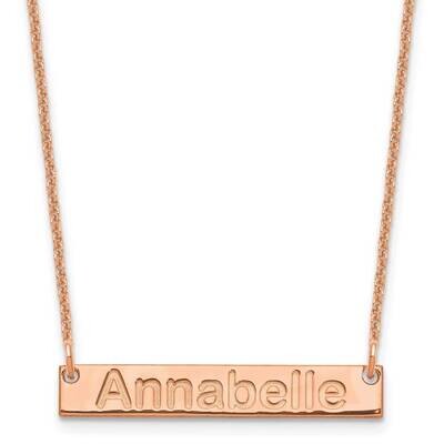 Polished Arial Rounded Bar Necklace 14k Rose Gold Small XNA1231R, MPN: XNA1231R,