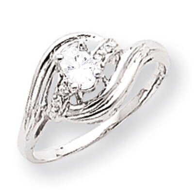 Cubic Zirconia Diamond Ring 14k white Gold 5x3mm Oval X9723CZ/A, MPN: X9723CZ/A, 883957640372