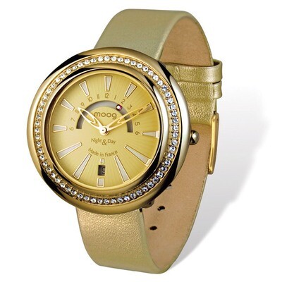 Moog Night &amp; Day Gold-tone Gold Band with Crystal Bezel Watch, MPN: XWA4778,