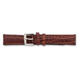 28mm Havana Crocodile Chrono Watch Band 7.5 Inch Silver-tone Buckle BA104-28, MPN: BA104-28, 886774…