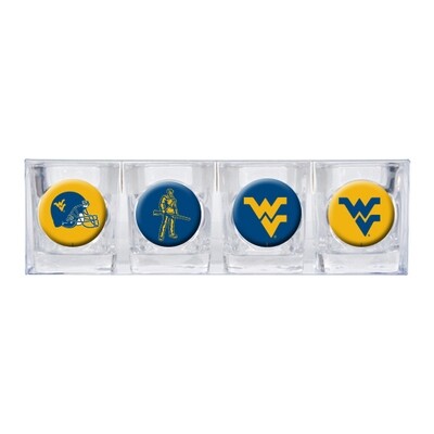 W Virginia U 4-piece Shot Glass Set GC3582, MPN: GC3582, 89006126075