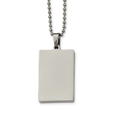Squared 4mm Thick Dog Tag Necklace Stainless Steel Polished SRN2141-24 by Chisel, MPN: SRN2141-24, …