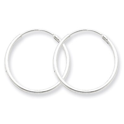 1.3mm Hoop Earrings Sterling Silver QE4352, MPN: QE4352, 883957929750