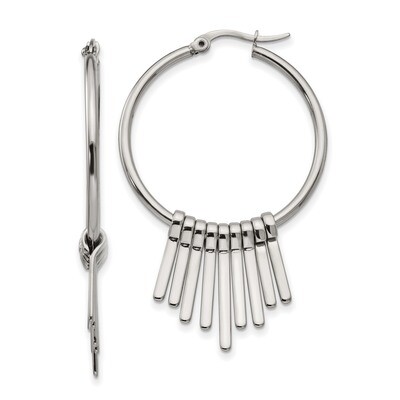 Hoop Earrings Stainless Steel Polished SRE1256 by Chisel, MPN: SRE1256, 191101017445