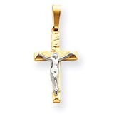 INRI Hollow Crucifix Pendant 14k Two-Tone Gold XR309, MPN: XR309, 191101544149