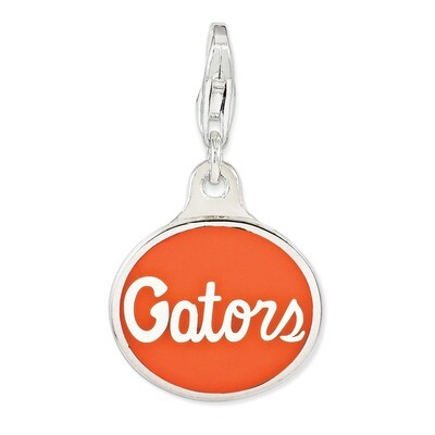 Enamel University of Florida with Lobster Clasp Charm Sterling Silver QCC1130