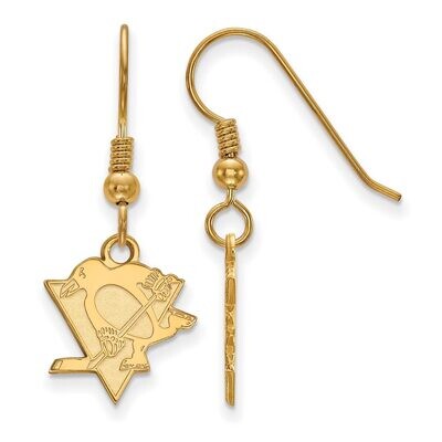 Pittsburh Penguins Small Dangle Earring Wire Gold-plated Silver GP007PEN, MPN: GP007PEN, 8867749056…
