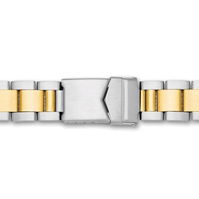 18-20mm Two-tone Oyster-Style with Deploy Link Watch Band BA255, MPN: BA255, 886774145877