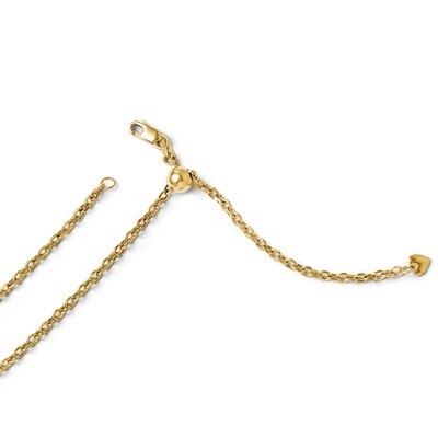 Leslie&#39;s Adjustable Semi Solid Chain 30 Inch - 14k Gold HB-1207-30, MPN: 1207-30, 886774544250