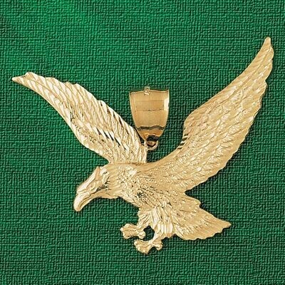 Dazzlers Jewelry Flying Eagle Pendant Necklace Charm Bracelet in Yellow, White or Rose Gold 2788, M…