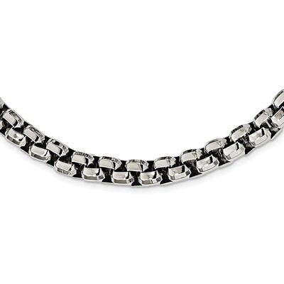 Fancy Box 24 Inch Necklace Stainless Steel Polished SRN2319-24 by Chisel, MPN: SRN2319-24, 19110185…