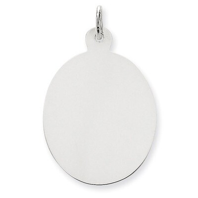 Plain .018 Gauge Oval Engravable Disc Charm 14k White Gold XWM102/18, MPN: XWM102/18, 883957383958