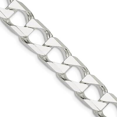10.3mm Flat Open Curb Chain 24 Inch Sterling Silver QFOC350-24, MPN: QFOC350-24,