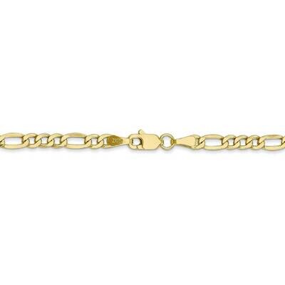 22 Inch 3.5mm Semi-Solid Figaro Chain 10k Yellow Gold 10BC93-22, MPN: 10BC93-22, 886774584133