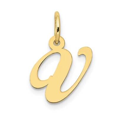 Fancy Script Initial V Charm 10k Gold Small 10YC650V, MPN: 10YC650V,
