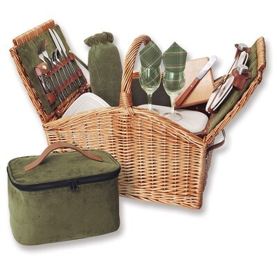English Style Willow Service for Two Picnic Basket GL9079, MPN: GL9079, 99967115032