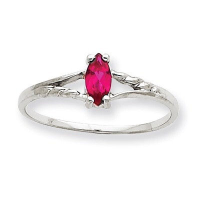 Polished Geniune Ruby Birthstone Ring 10k White Gold 10XBR196, MPN: 10XBR196, 191101091582