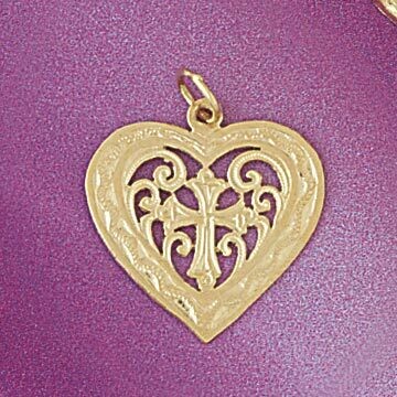 Dazzlers Jewelry Heart Pendant Necklace Charm Bracelet in Yellow, White or Rose Gold 6999, MPN: DZ-…