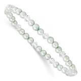 4mm Green Shell Pearl &amp; Crystal Stretch Bracelet with Pink Gift Pouch GM26088, MPN: GM26088,