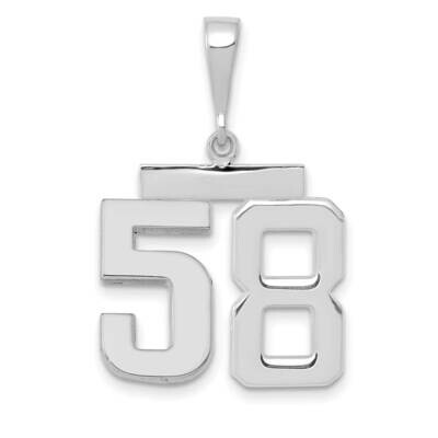 Number 58 Charm 14k White Gold Polished Medium WMP58, MPN: WMP58, 196904075708