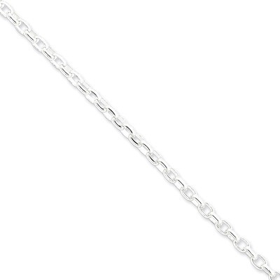 8 Inch 4.4mm Oval Rolo Bracelet Sterling Silver QFC87-8, MPN: QFC87-8, 883957944456