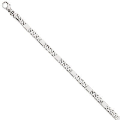 5.5mm Polished Fancy Link Bracelet 8 Inch 14k White Gold WLK395-8, MPN: WLK395-8, 883957412191