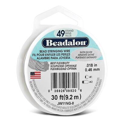 Beadalon 49 Satin Silver Color .018in Diameter 30 Feet Strand Wire CRD855/18, MPN: CRD855/18, 35926…