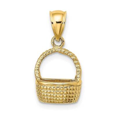 Flat Back Basket Charm 14k Gold 2-D K8139, MPN: K8139, 637218068760