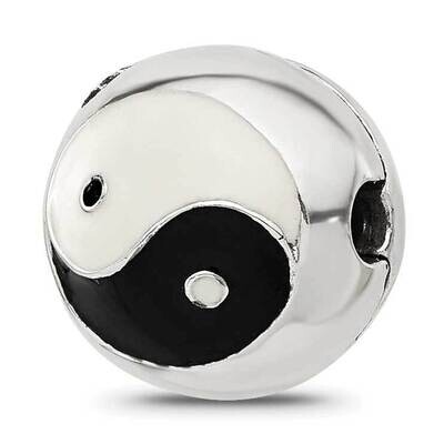 Enameled Yin Yang Hinged Bead Sterling Silver QRS4323, MPN: QRS4323,