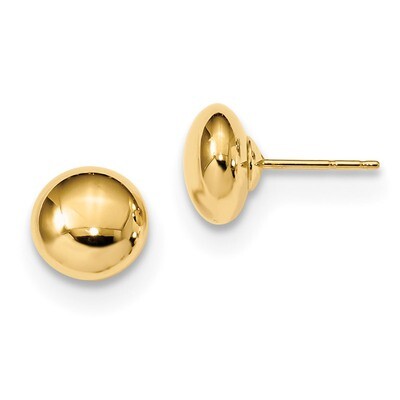 Button Post Earrings 14k Gold Polished YE1818, MPN: YE1818, 191101144967