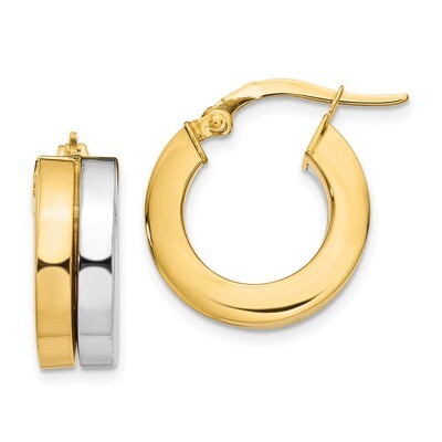Leslie&#39;s Hoop Earrings 14k Two-tone Gold Polished HB-LE1684, MPN: LE1684, 191101759987